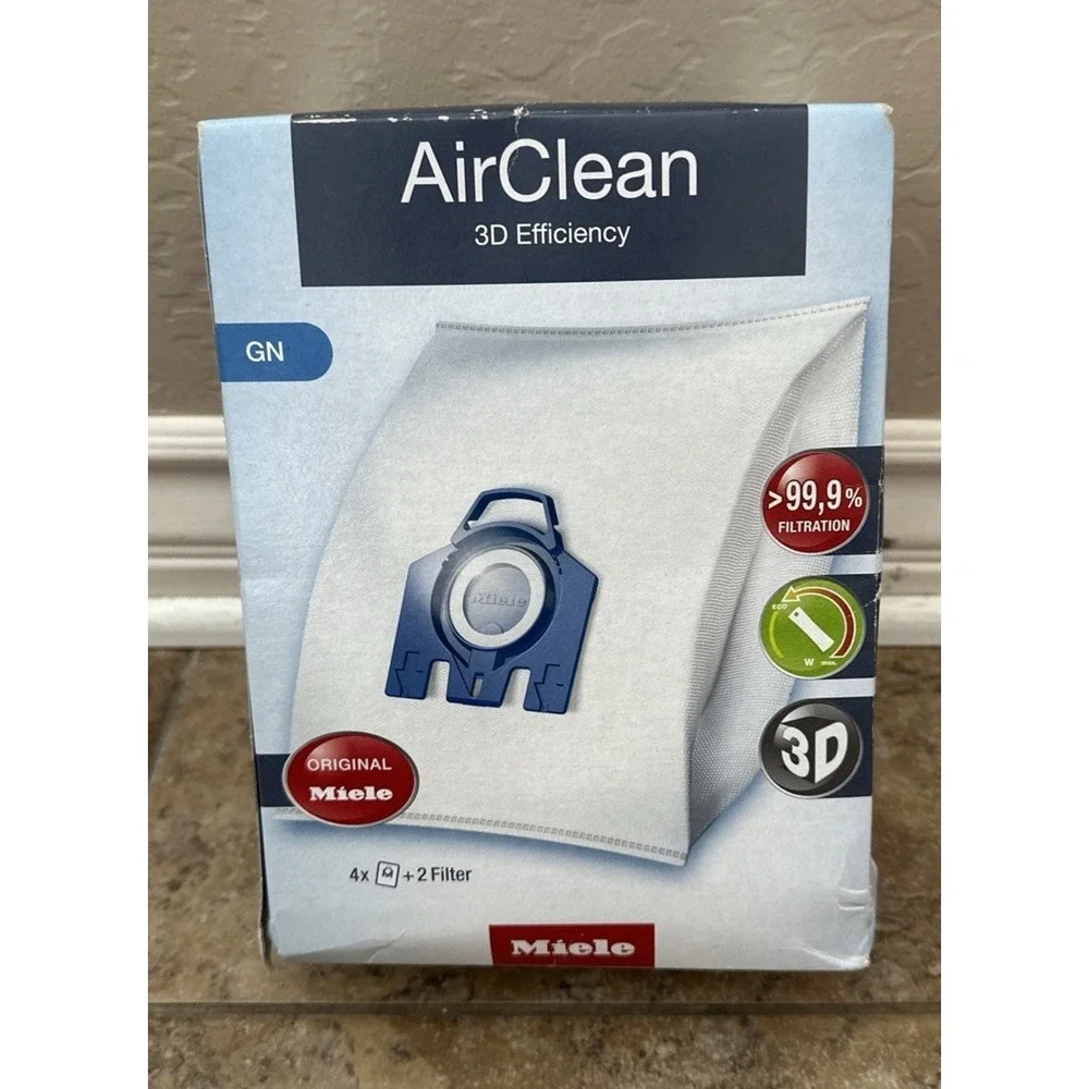 10123210 AirClean 3D Efficiency Dust Bag Type GN 4 Bags & 2 Filters White